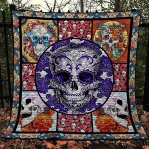 Skull Quilt Blanket Ver 69  Quilt